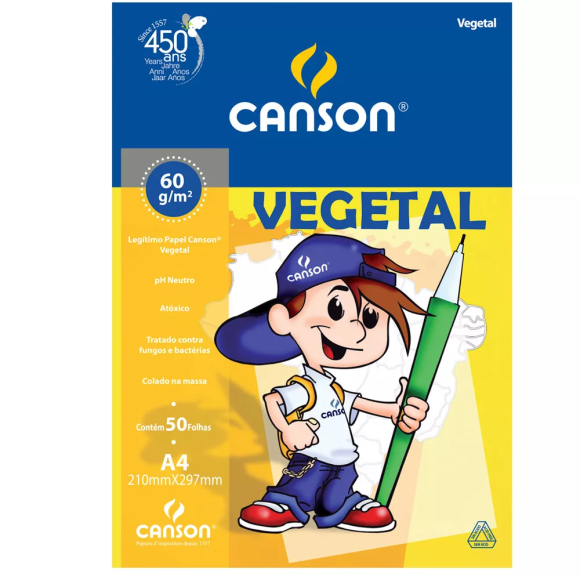 BLOCO DE PAPEL VEGETAL CANSON COM 50 FOLHAS