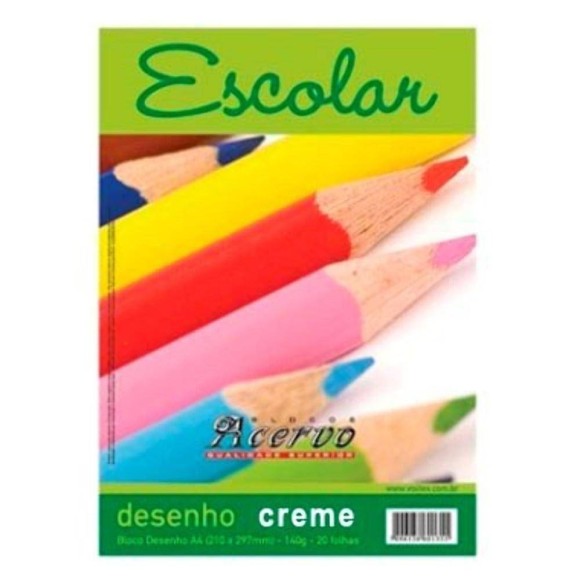 BLOCO DE DESENHO A4 CREME 20 FOLHAS