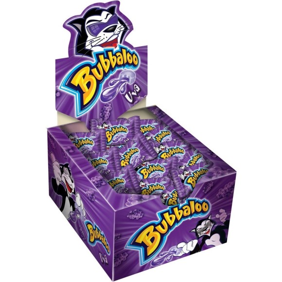 CHICLETE BUBBALOO CAIXA COM 60 UNIDADES SABOR UVA