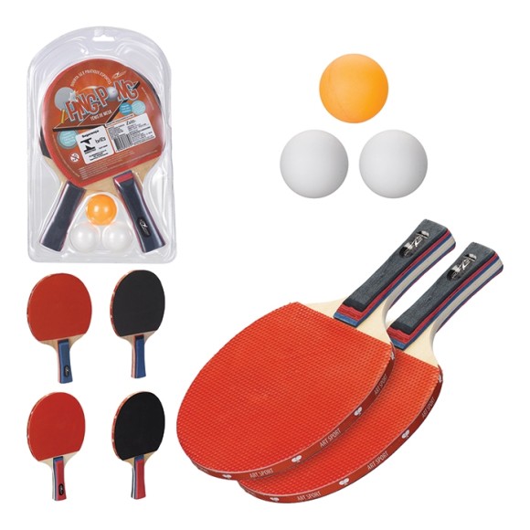 KIT PING PONG 2 RAQUETES E TRÊS BOLAS