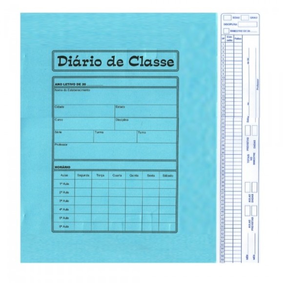 DIÁRIO DE CLASSE BIMESTRAL AZUL