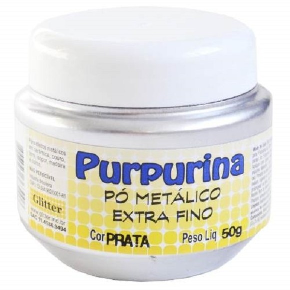 PURPURINA EM PÓ PRATA 50G