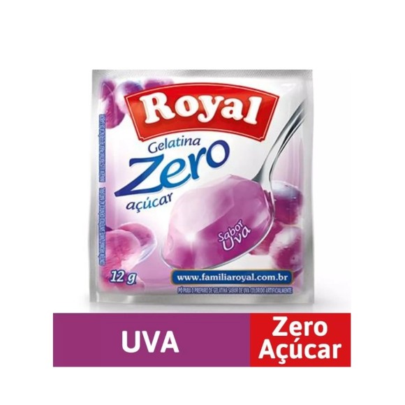 GELATINA EM PÓ ZERO AÇÚCAR 12G UVA