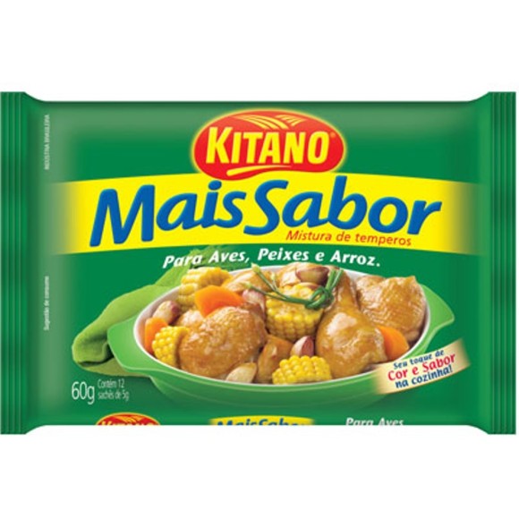 TEMPERO KITANO MAIS SABOR AVES, PEIXES E ARROZ 60G